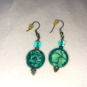 Turquoise Beaded Dangly Earrings